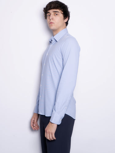 Chemise jacquard slim fit bleu nuit
