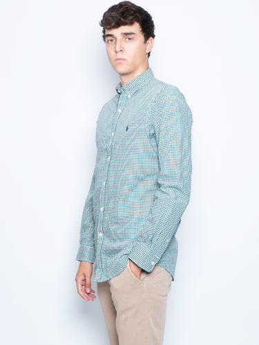White/Green Checkered Shirt