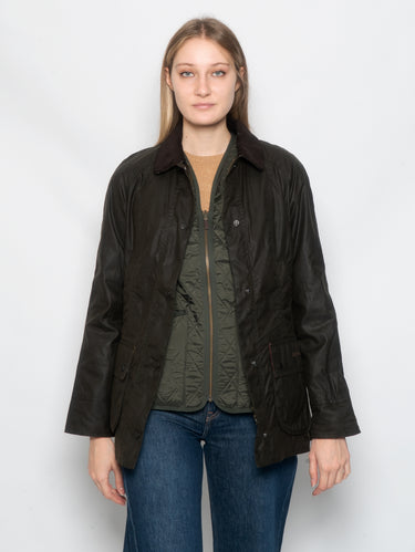 Giacca Beadnell in Cotone Cerato Oliva