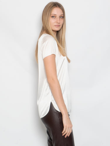 Blusa in Seta Elasticizzata Bianco