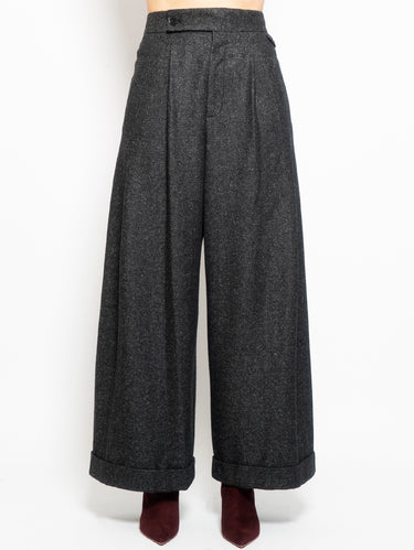 CLOSED-Pantaloni Vita Alta Svasati Asfalto-TRYME Shop