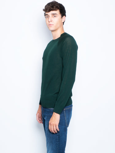 Maglia in Lana Merino con Manica Raglan Verde