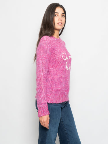 Ronde hals trui New Queen soft van mohair roze