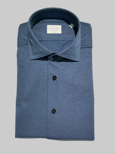 XACUS-Camicia Active Shirt in Twill Oxford Avio-TRYME Shop
