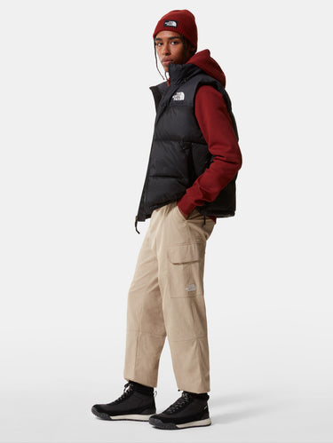 Retro Nuptse Weste aus glänzendem Ripstop-Stoff Schwarz