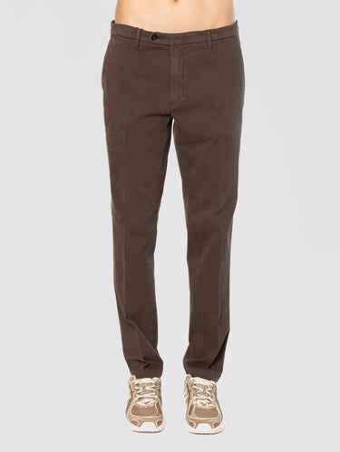BRIGLIA 1949-Pantaloni in Rasatello di Cotone Sartoriali Moro-TRYME Shop