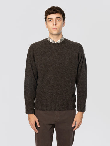 FILIPPO DE LAURENTIIS-Maglia Girocollo Manica Raglan in Alpaca Testa Moro-TRYME Shop