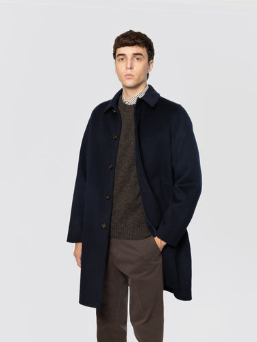 Cappotto in Doppio di Lana Virtuoso Blu