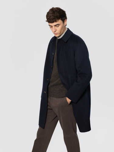 ASPESI-Cappotto in Doppio di Lana Virtuoso Blu-TRYME Shop
