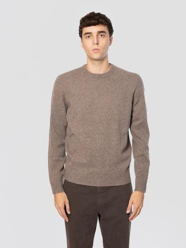 MC2 SAINT BARTH-Maglione Girocollo in Lana Nocciola-TRYME Shop