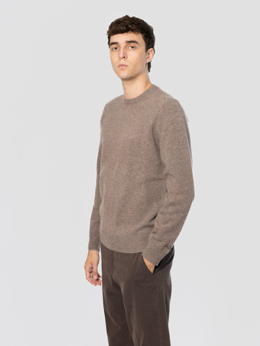 Maglione Girocollo in Lana Nocciola