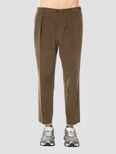 BRIGLIA 1949-Pantaloni in Drill di Cotone con Pinces Testa di Moro-TRYME Shop