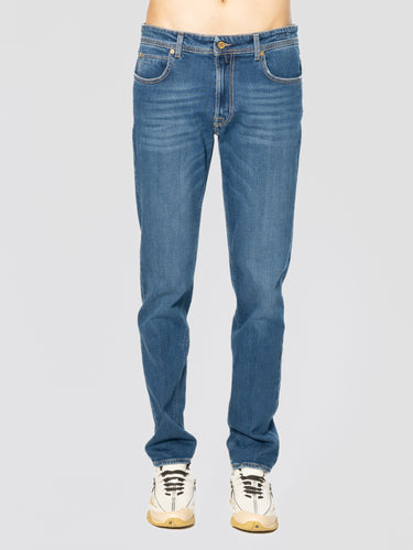BRIGLIA 1949-Jeans in Denim Stretch Blu Medio-TRYME Shop