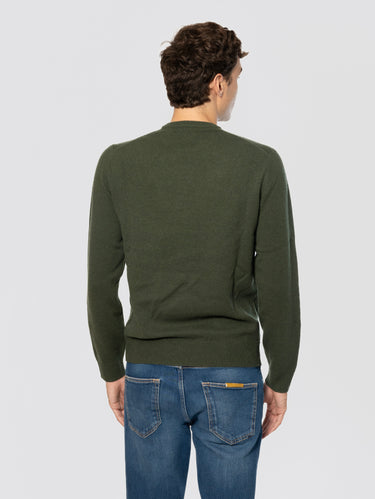 Maglione Girocollo in Lana Verde