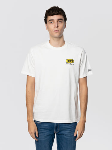 MC2 SAINT BARTH-T-shirt con Grafica Nord Sud Ovest Est 883 Bianco-TRYME Shop