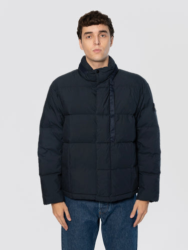 STONE ISLAND-Piumino in Tela di Cotone e Nylon Opaca Blu-TRYME Shop