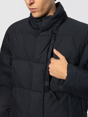 Piumino in Tela di Cotone e Nylon Opaca Blu