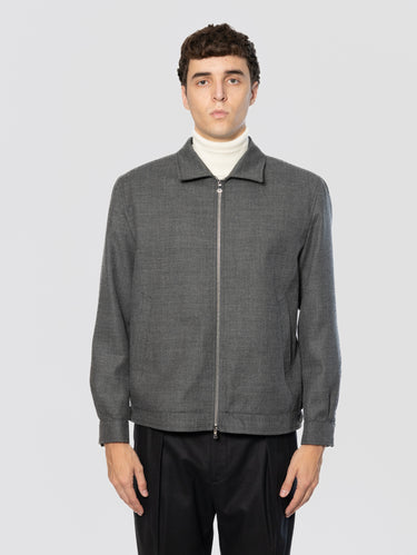 BRIGLIA 1949-Giubbino in Lana Heritage Grigio Acciaio-TRYME Shop