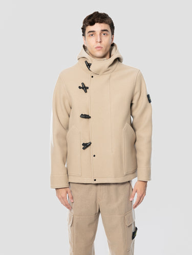STONE ISLAND-Parka in Panno di Lana e Cashmere Pesante Biscotto-TRYME Shop