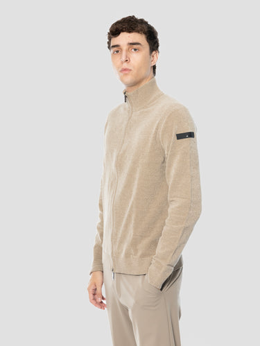 Cardigan in Ciniglia Rasata Sandalo