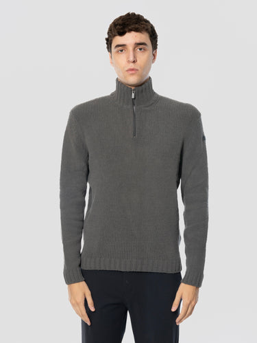 RRD-Maglione Mezza Zip Stretch Grigio-TRYME Shop