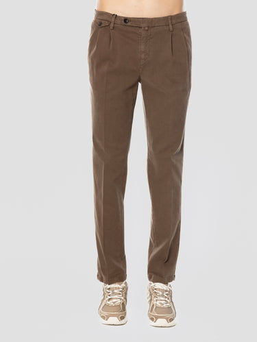 BRIGLIA 1949-Pantaloni Easy Fit con Pences Cacao-TRYME Shop