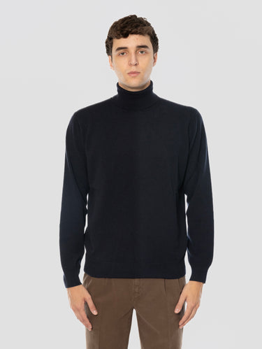 FILIPPO DE LAURENTIIS-Dolcevita in Misto Cashmere Finezza 12 Blu-TRYME Shop