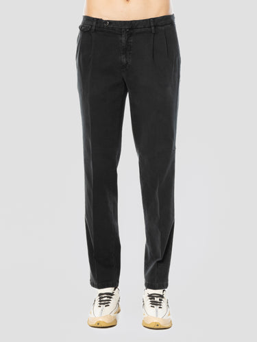 BRIGLIA 1949-Pantaloni Easy Fit con Pences Nero-TRYME Shop