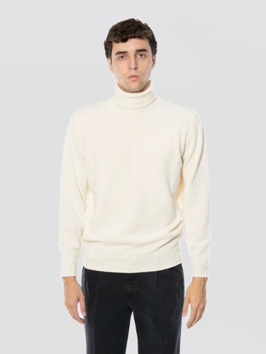 FILIPPO DE LAURENTIIS-Dolcevita in Misto Cashmere Peso Medio Gesso-TRYME Shop