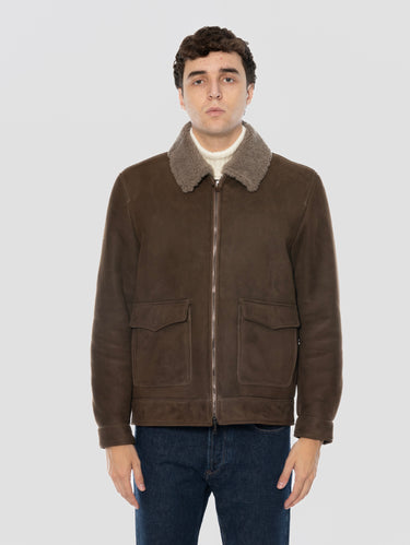 VOLFAGLI-Giaccone Brunelleschi in Shearling Tortora-TRYME Shop