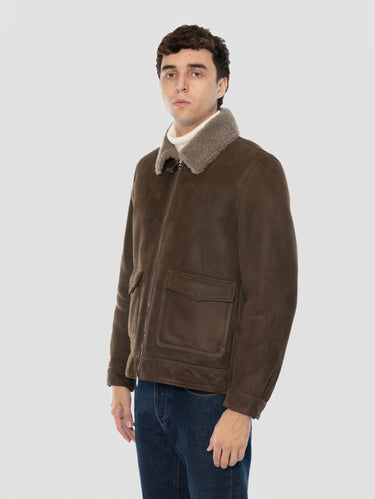 Giaccone Brunelleschi in Shearling Tortora