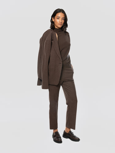 Pantaloni in Principe di Galles Cropped alla Caviglia Testa Moro