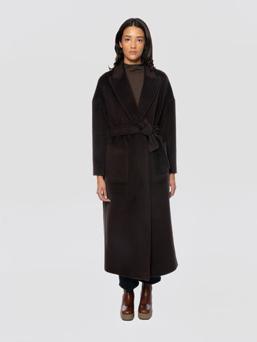 BRERAS MILANO-Cappotto Lungo in Lana con Rever a Lancia Moro-TRYME Shop