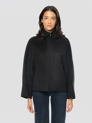 PALTò-Gicca Corta con Collo In Piedi Lorella Nero-TRYME Shop