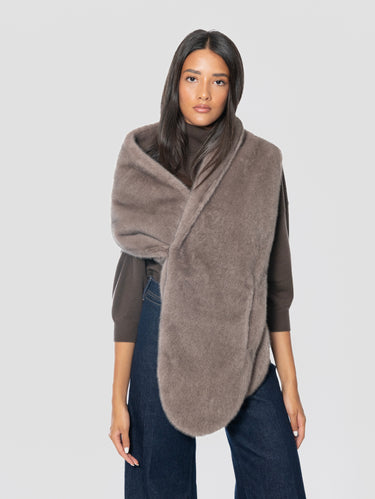 P.A.R.O.S.H.-Stola in Ecopelliccia Grigia-TRYME Shop