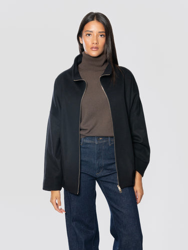 BRERAS MILANO-Giubbino in Panno di Lana Over Nero-TRYME Shop