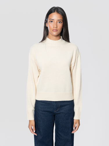PINKO-Maglia Collo Lupetto in Cashmere Beige-TRYME Shop