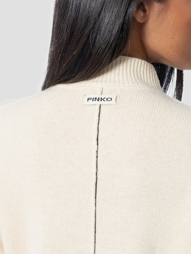 Maglia Collo Lupetto in Cashmere Beige