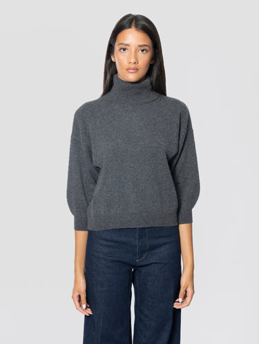 MAX MARA MM-Maglia Collo Alto Cropped Antracite-TRYME Shop