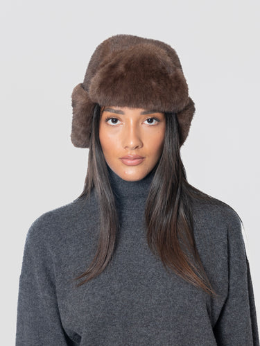 P.A.R.O.S.H.-Cappello Colbacco in Ecopelliccia Marrone-TRYME Shop