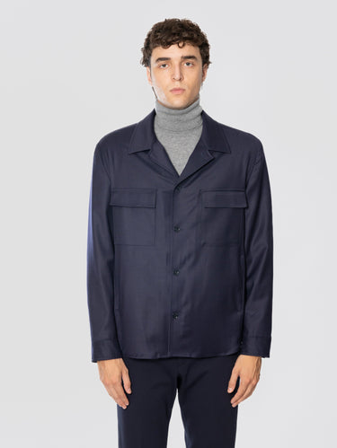 BRIGLIA 1949-Overshirt in flanella di lana John Blu-TRYME Shop