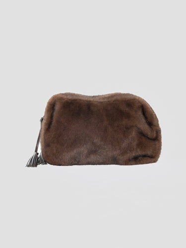 P.A.R.O.S.H.-Pochette in Ecopelliccia Marrone-TRYME Shop