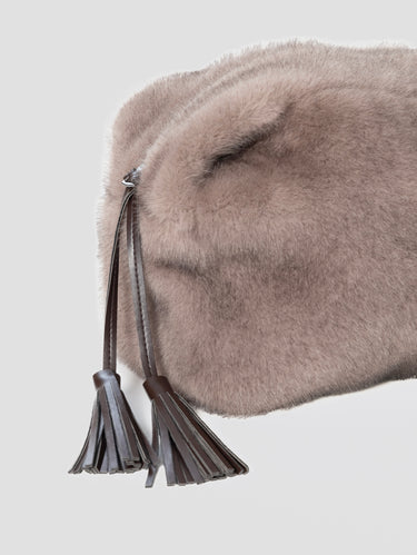 Pochette in Ecopelliccia Grigia