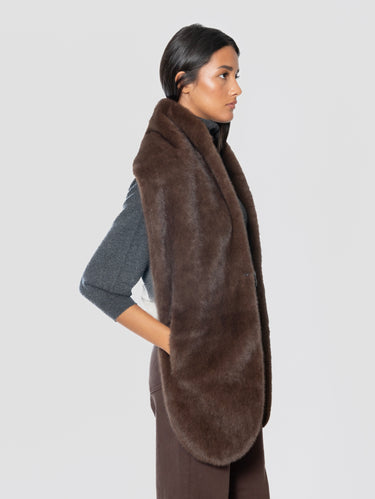 Stola in Ecopelliccia Marrone