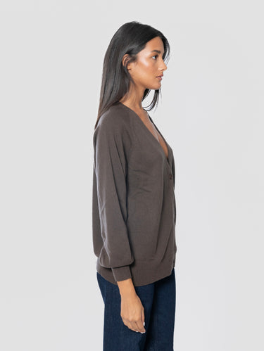 Cardigan in Cachemire con Scollo a V Testa Moro