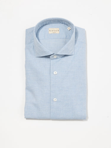 XACUS-Camicia in Flanella di Cotone Celeste-TRYME Shop