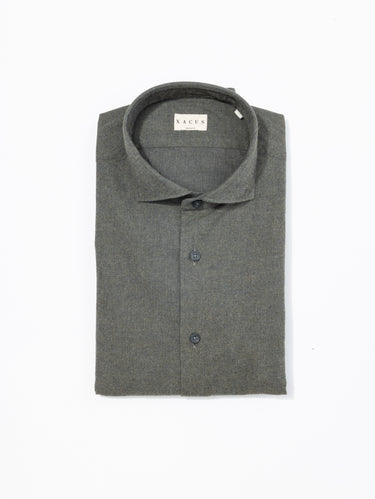 XACUS-Camicia in Flanella di Cotone Bosco-TRYME Shop