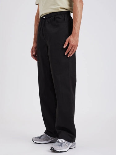 Hose mit Kordelzug aus Micro-Twill Schwarz