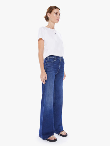 Jeans mit Schlag und hoher Taille in Blau
