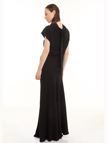 Bluse mit Rüschen und Schleife Schwarz